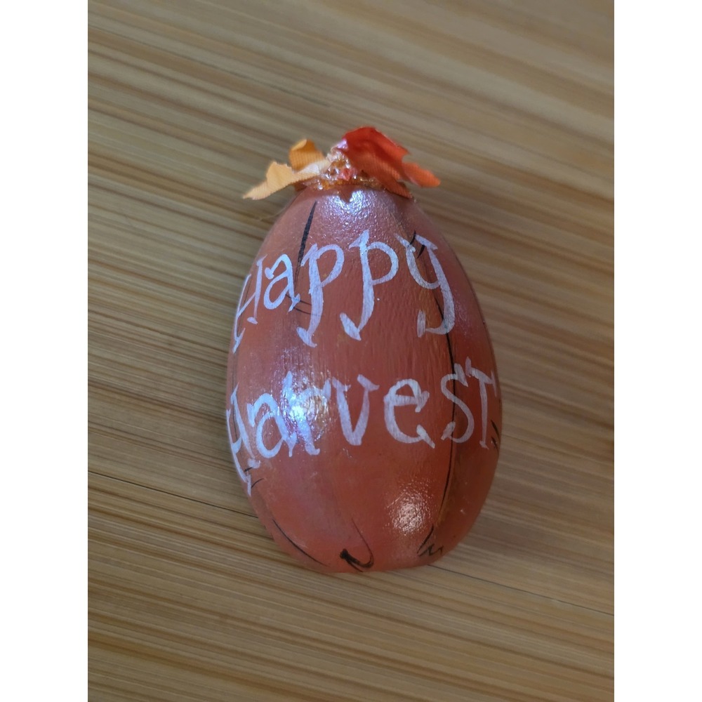 Handmade Hand-painted Half Egg "Happy Harvest " Pumpkin Pin
